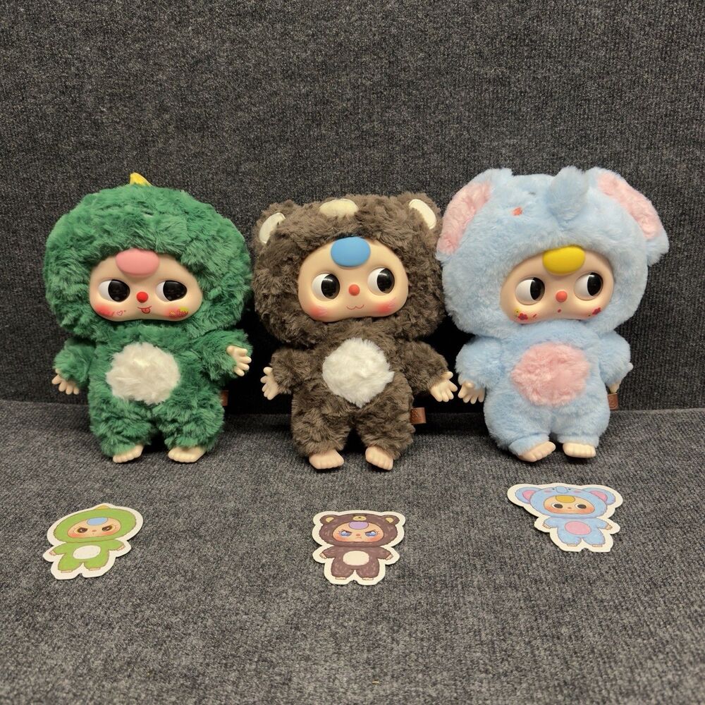Baby Three 400% Big Baby Plush Series Dinosaur, Bear, Elephant Lot of 3 ID Cards